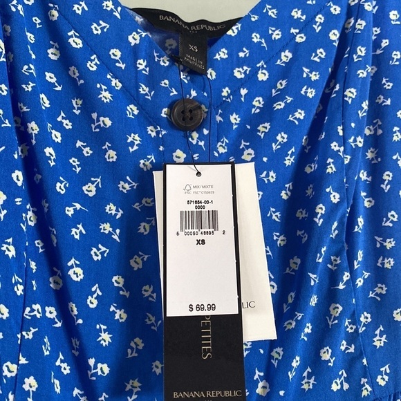 NEW Banana Republic XS Blue Floral Patterned Lightweight Stylish Sundress - Picture 5 of 10